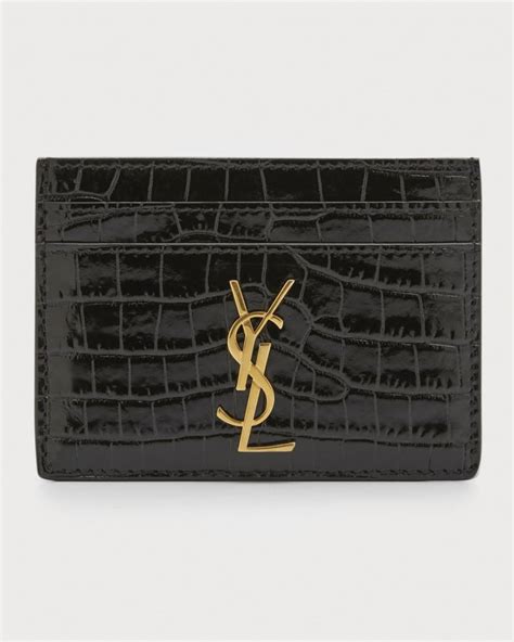 ysl card holder croc|saint laurent card holder.